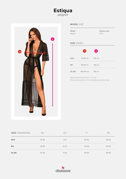 Пеньюар Obsessive Estiqua peignoir XS/S sexstyle | Зображення 5