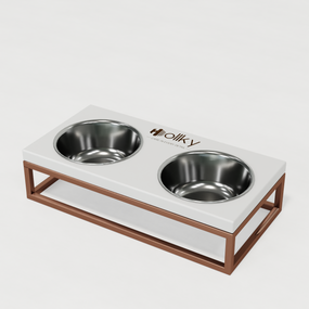 Миски на підставці для маленьких собак та котів Hollky Base S (2 × 0,45 л) BS-36187-GLWH