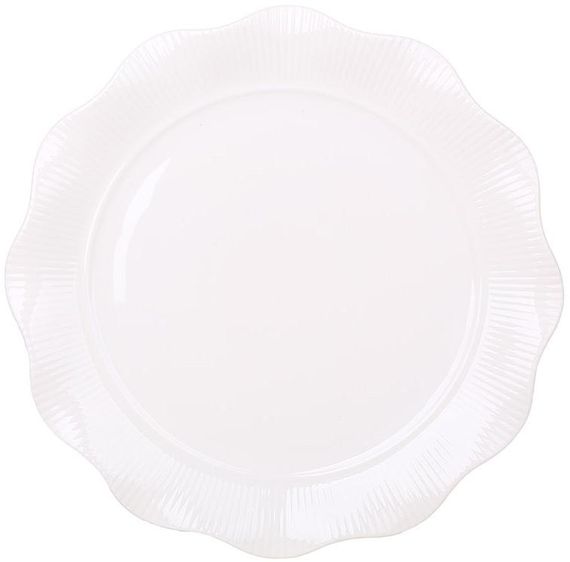 Тарілки обідні White City Хвиля Ø20см, набір 6 порцелянових тарілок