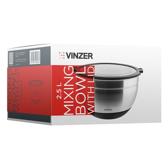 Миска з нержавіючої сталі з кришкою Vinzer (Вінзер) 2.5 л (50343) | Зображення 2