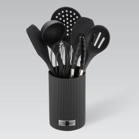 Набор кухонных принадлежностей с подставкой Maestro MR-1542-BLACK, 8 предметов, силикон
