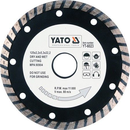 Диск алмазний турбо TURBO Ø-125x8,0x22,2мм H-2,6мм YATO YT-6023