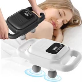 Масажер перкусійний для тіла 4 масажні голівки Massage Gun Білий