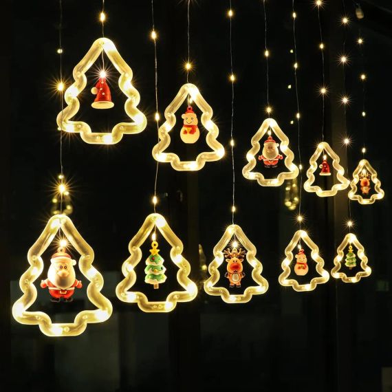 Гирлянда штора “Фигурки в ёлочке” 3м (ёлка, снеговик, дед мороз, олень, шапка) | Зображення 6