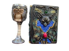 Подарунковий набір Келих 3D Череп у Шоломі та Блокнот 3D «Лісовий Гримуар Лиси»