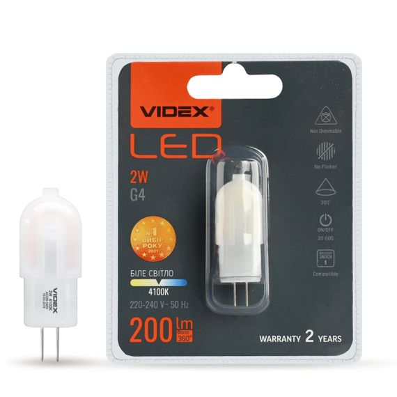 Світлодіодна лампа VIDEX G4e 2W G4 4100K