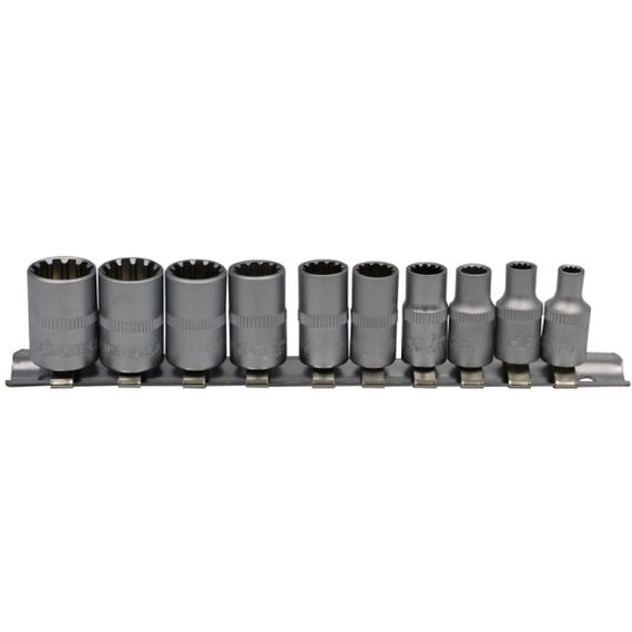 Набір головок універсальних SPLINE 1/4" 10 од. CR-V SATINE Haisser 70190 | Зображення 1