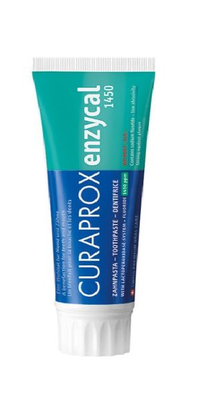 Зубна паста ферментна Curaprox Enzycal 1450 з підвищеним фтором, 75 мл., RDA - 60