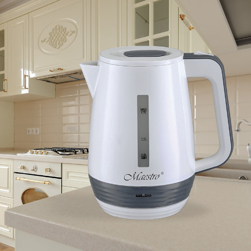 Електрочайник 1,7л 1850-2200W (диск) білий MR-033-WHITE Maestro | Зображення 1