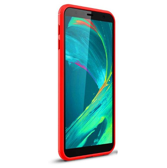 Протиударний бампер PRIMO Carbon Fiber Series для Samsung J4 Plus 2018 (SM-J415) - Red | Зображення 1