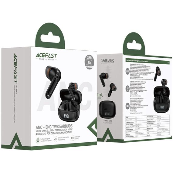 Навушники TWS Acefast W1 black | Зображення 3