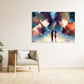 Плакат-постер з принтом Кавун Your Name Твоє Ім'я Такі Тачібана Mitsuha Міямідзу плачуть разом А2 ПЛ000716(А2)