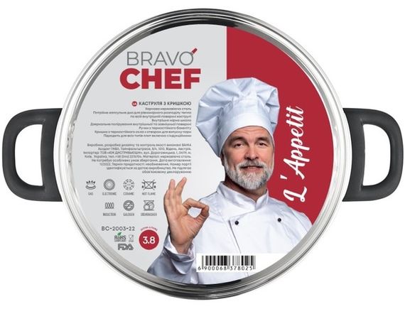 Каструля Bravo Chef L"Appetit 22 см (3.8 л) (BC-2003-22) | Зображення 6