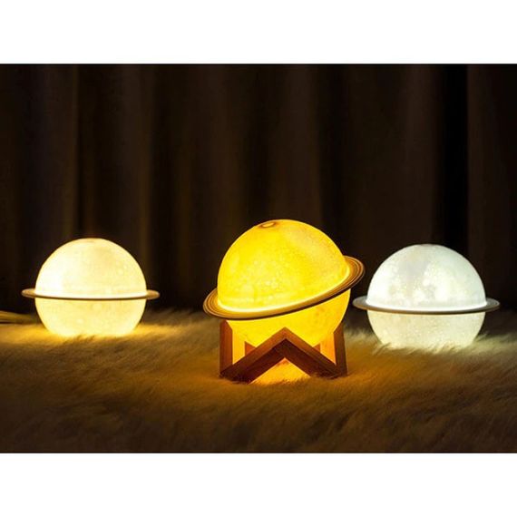 Увлажнитель очиститель воздуха ночник 3 в 1 Сатурн компактный с LED подсветкой 3 режима мини арома лампа | Зображення 9