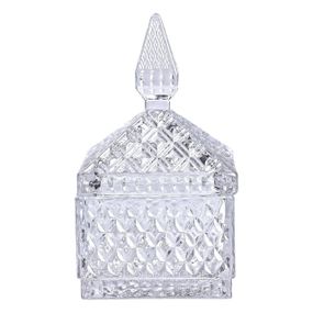 Цукерниця скляна з кришкою 8.5х8.5х15 см квадратна HP-YH-27