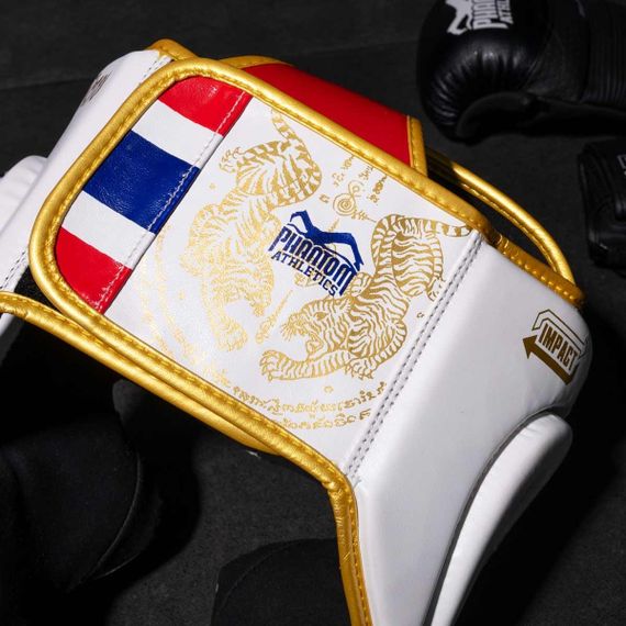 Боксерський шолом Phantom Muay Thai Full Face White Gold (капа в комплекті) | Зображення 9