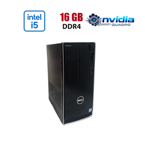 Ігровий ПК Dell Inspirion 3668 Tower / Intel Core i5-7600 (4 ядра по 3.5 - 4.1 GHz) / 16 GB DDR4 / 512 GB SSD / nVidia Quadro P2200, 5 GB GDDR5X, 160-bit / Wi-Fi+Bluetooth / DVD / Win 10 Home Lic б/в