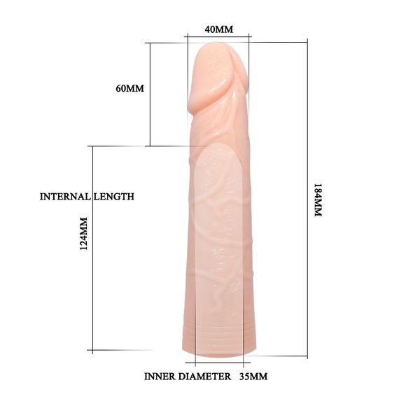 Насадка на член - Silicon Sleeve Enlarger, Flesh 1 | Зображення 1