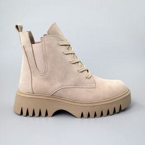 Черевики жіночі замшеві хутро 590639 Бежеві 36 37 38 39 40