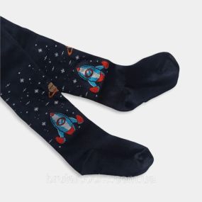 Колготи для хлопчика з малюнком космос Twinsocks р.-86-92,98-104,110-116 сірий , синій 110-116 / 5-6 років, Темно-синій