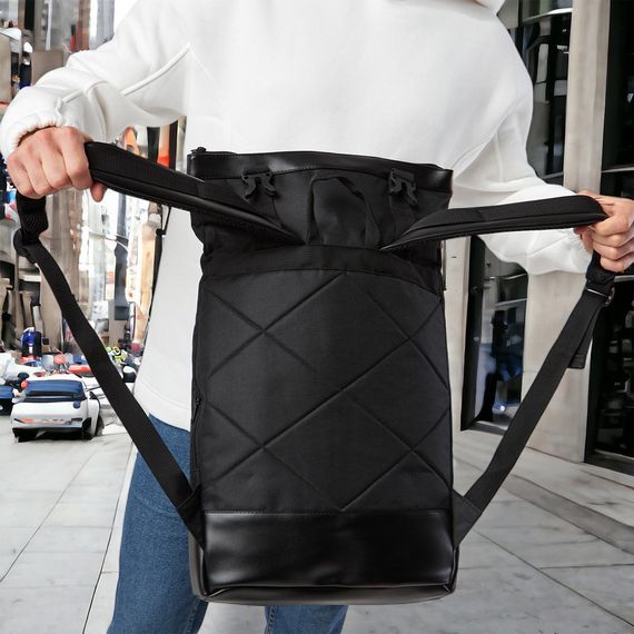 Черный рюкзак Rolltop, Женский рюкзак повседневный тканевый Женский повседневный текстильный QR-62 | Зображення 5