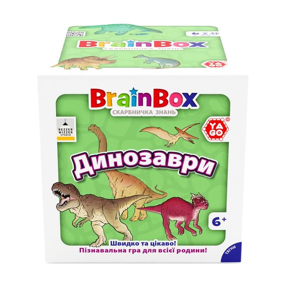 Карткова гра Brainbox "Динозаври" Yago BZZBRDI02UA 55 карток 1 гральний кубик | Зображення 1
