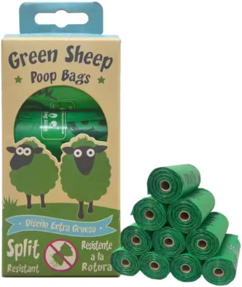 Упаковка пакетів для прибирання за тваринами Green Sheep біорозкладні 15х18 шт Зелені | Зображення 1