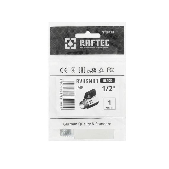Кран кульовий Raftec BLACK 1/2" ЗВ mini PN10 (RVHSM01) | Зображення 3