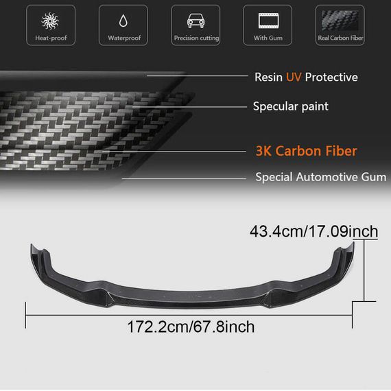 Накладка на передній бампер Lip V4 (для F87 M2, Карбон) для BMW 2 серія F22/23 2014-2021 рр | Зображення 4