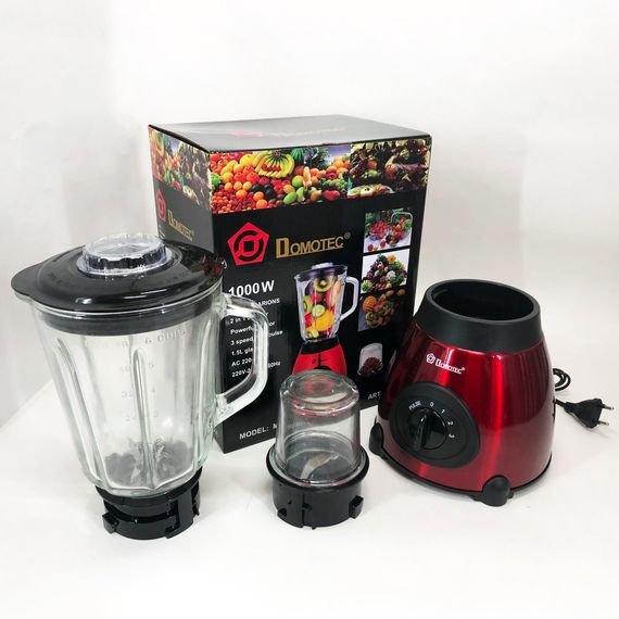 Блендер стаціонарний з кавомолкою DOMOTEC MS-6611 1000Вт, Блендер для дитячого пюре, Блендер для дому | Зображення 1