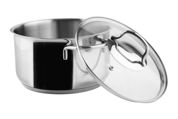Каструля Vinzer Techno 50082, 3.4 л, 20 см, з нержавіючої сталі з кришкою, для всіх типів плит
