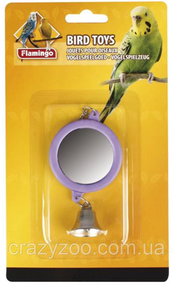 Іграшка для птахів Flamingo Mirror Round+Bell Дзеркало з дзвіночком 6см 100289
