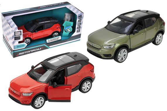 Машина металева 68703 1:32 Volvo XC40 Recharge, на батарейки, світло, звук, відкриваються двері, капот, багажник  у коробці 20x9x9 см АВТОПРОМ