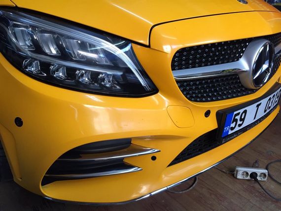 Накладки на противотуманки для AMG (4 шт) для Mercedes C-сlass W205 2014-2021рр | Зображення 1