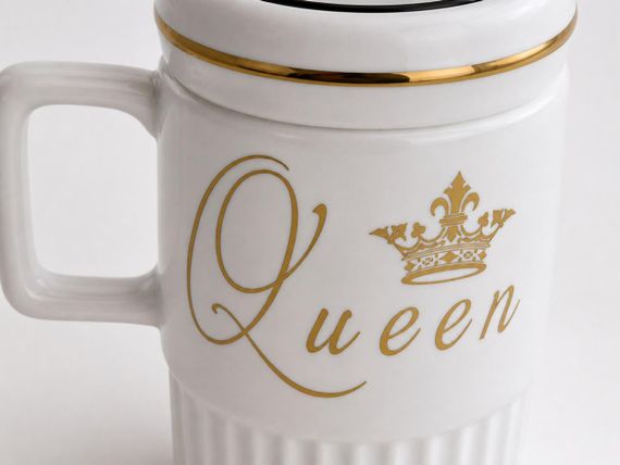 Парні чашки порцелянові King & Queen 450 мл з кришкою | Зображення 3