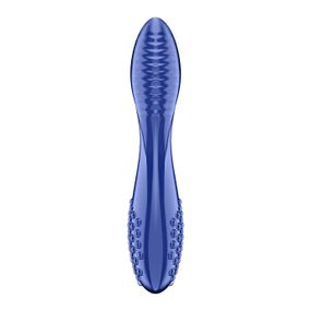Двухсторонний стеклянный дилдо Satisfyer Dazzling Crystal 2 Transparent, Синий
