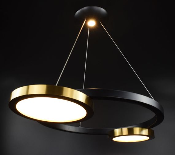 Люстра світлодіодна підвісна LED світильник для квартири на стелю лед 26747 Чорний 35-150х55х80 см. | Зображення 8