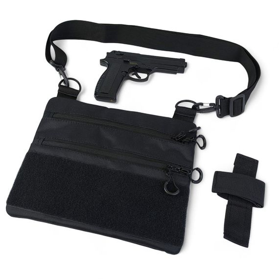 Чоловічі сумки через плече, Тактична сумка з шевроном, Чоловіча сумка кросбоді кобура наплічна BC-71 | Зображення 4