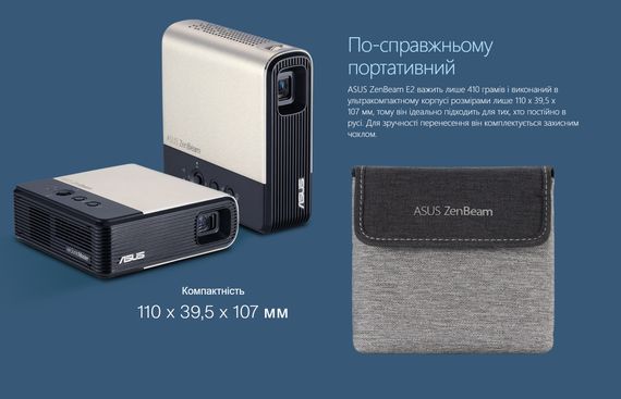 Проєктор портативний Asus ZenBeam E2 WVGA 90LJ00H3-B01170 | Зображення 2
