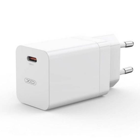 Сетевое зарядное устройство Type-c  с кабелем XO CE10 1USB-C PD 65W Fast Charger Белое