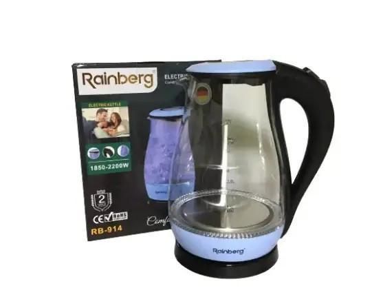 Электрический чайник Rainberg RB-914 стеклянный 2 л 1850 Вт | Зображення 1