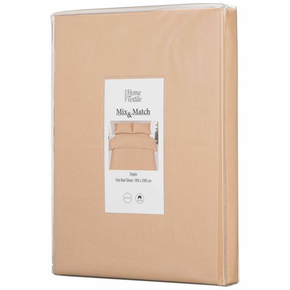 Простирадло ARDESTO Mix&amp;Match, 180х240см, 100% бавовна, сатин, бежевий (ART1824FSI) | Зображення 1