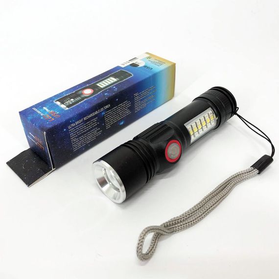 Ліхтар SY-1903C-P50+SMD+RGB Alarm, ЗУ USB, кишеньковий ліхтар із usb зарядкою, надпотужний ліхтарик | Зображення 1