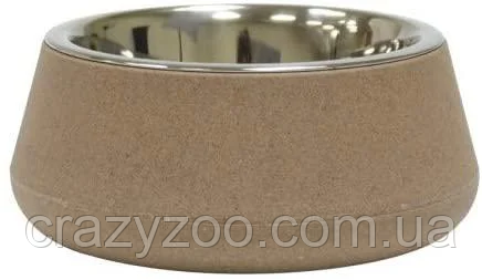 Миска для котів і собак Croci Pet Bomboo бамбукова неіржавка бежева 0,8 л 17 см C6159025
