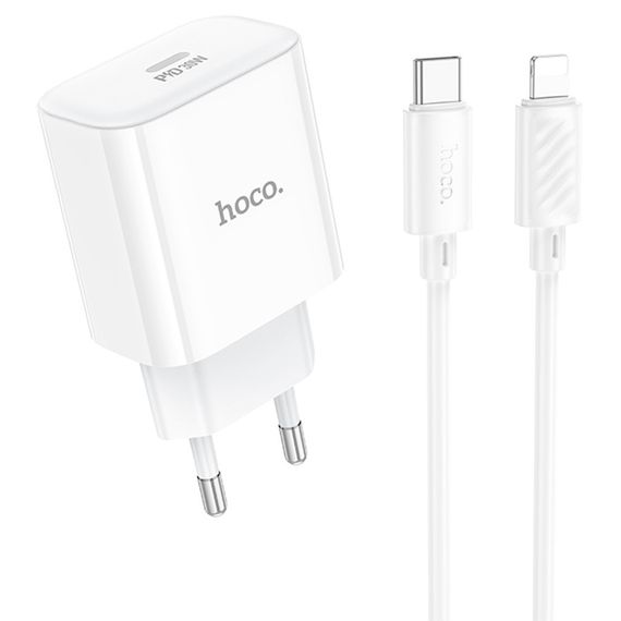 Набір СЗУ 110-240V HOCO C76A Pro+ Lighting кабель, USB-C, PD30W, кабель 1м