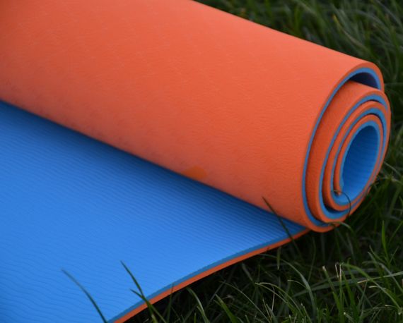 Коврик для йоги и фитнеса U-POWEX TPE Yoga mat Orange/Blue (183х61х0.6) | Зображення 6