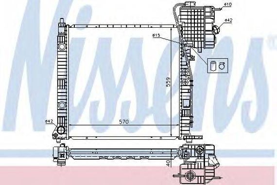 Радіатор охолодження MERCEDES VITO I W638 (96-) (вир-во Nissens) NISSENS 62559A на MERCEDES-BENZ VITO автобус (638)