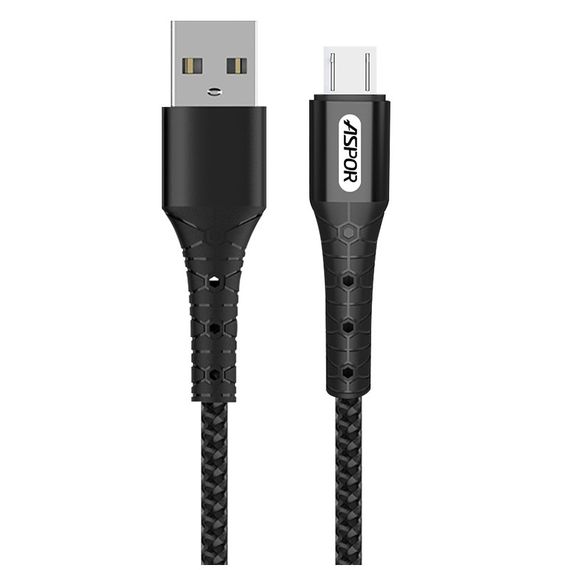 USB кабель Aspor - A191 microUSB 2.4 A/ 1м Black