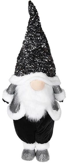 Мяка іграшка Гном black and white 35х26х97 см у паєтках