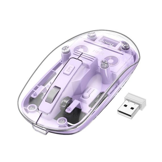 Бездротова Миша Hoco GM29 Mysterious dual-mode (2.4G+ Bluetooth) silent Колір Бiлий | Зображення 4